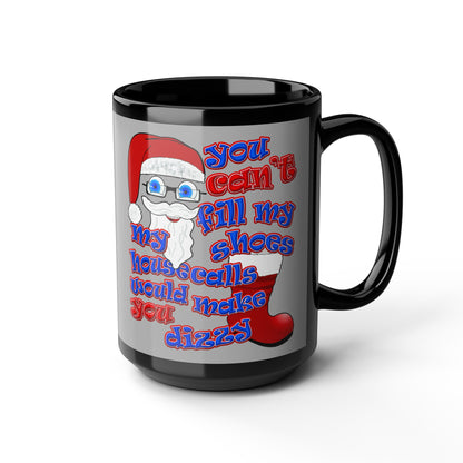 santa's shoes - Black Mug (light grey)