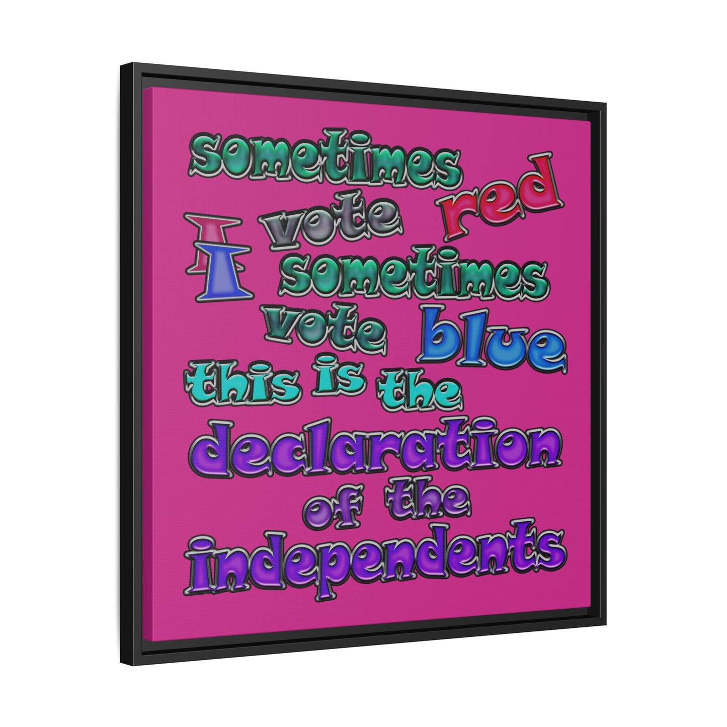 declaration of the independents - framed canvas art (pink)