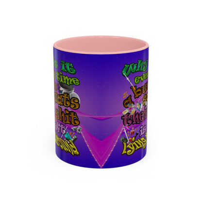 the bum's shit - Accent Mug (purple-pink wave)