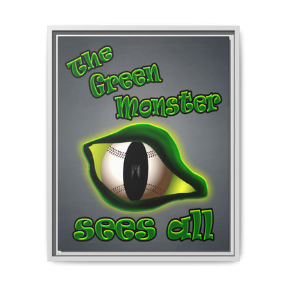 green monster - framed canvas art (grey-light grey)