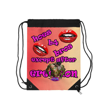 hoes b4 bros - Drawstring Bag (yellow-orange wave)