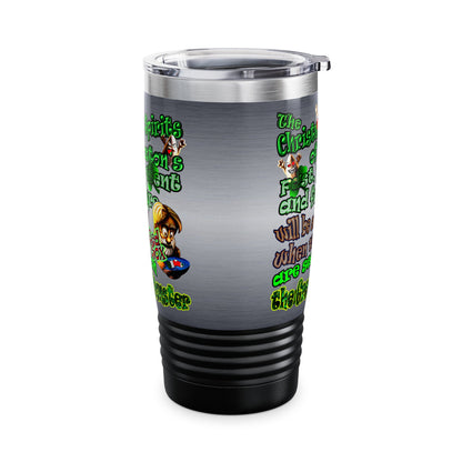 christmas spirits of boston - Ringneck Tumbler, 20oz (brushed nickel)