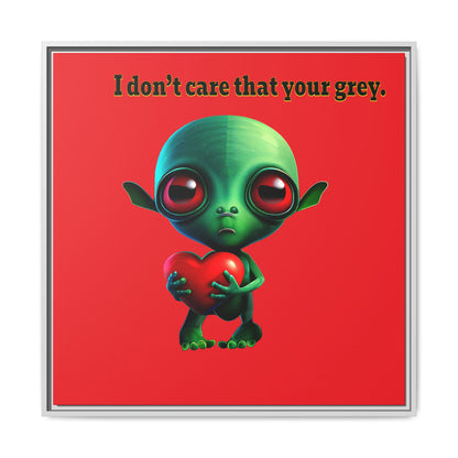 I don't care that your grey - framed canvas art (red)