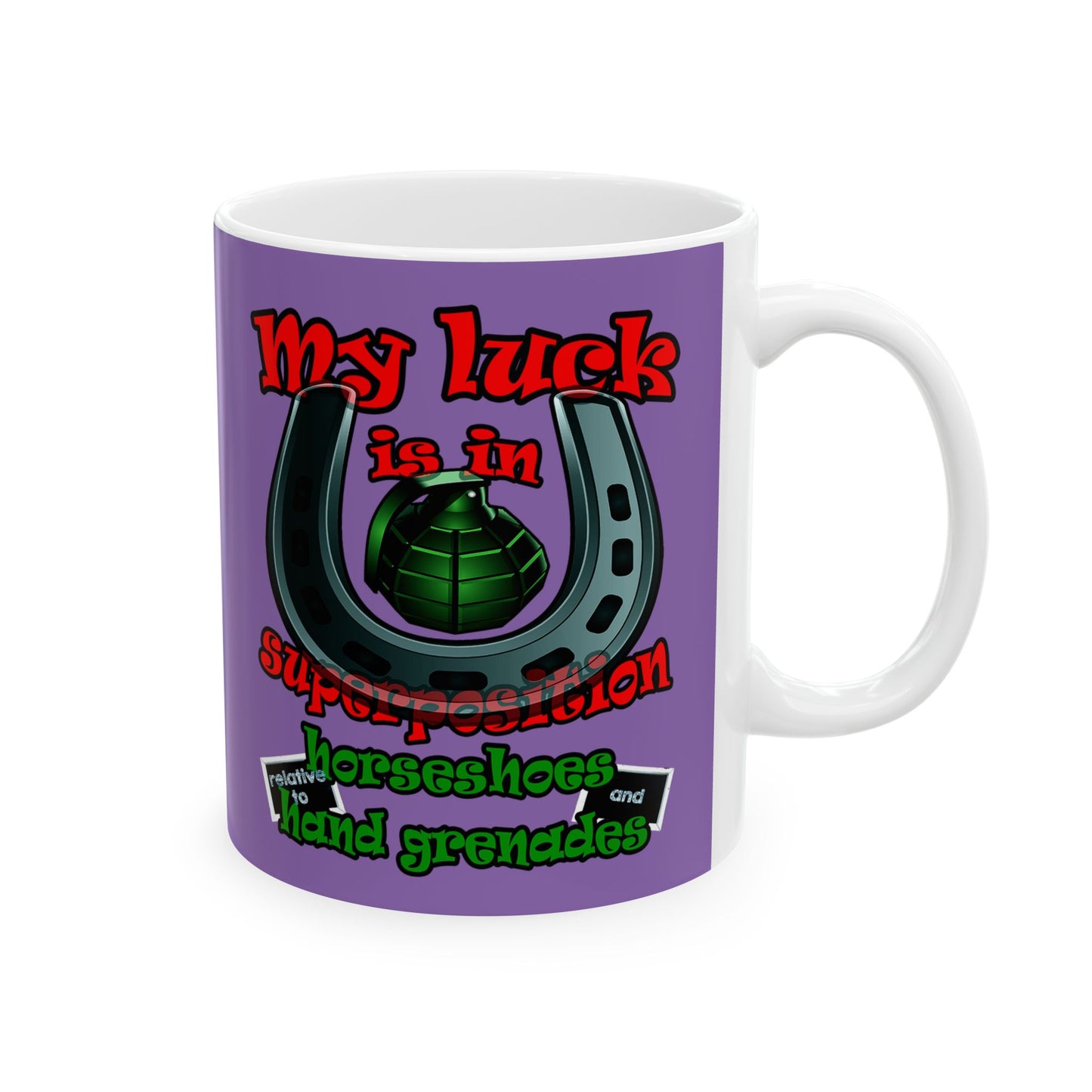 my luck - White Mug (light purple)
