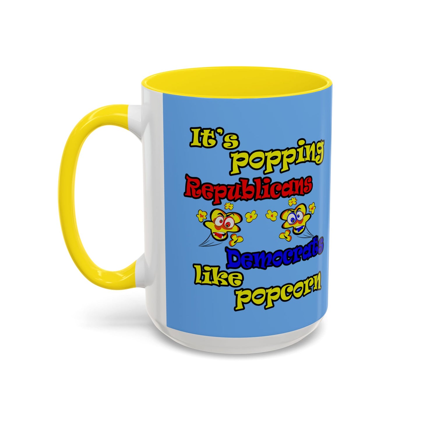 popping like popcorn - Accent Mug (light blue)
