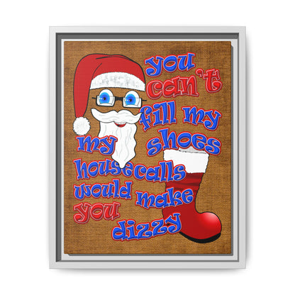 santa's shoes - framed canvas art (brown papyrus)