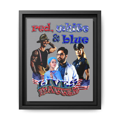 rw&b lives matter - framed canvas art (grey)