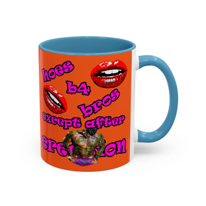 hoes b4 bros - Accent Mug (orange)