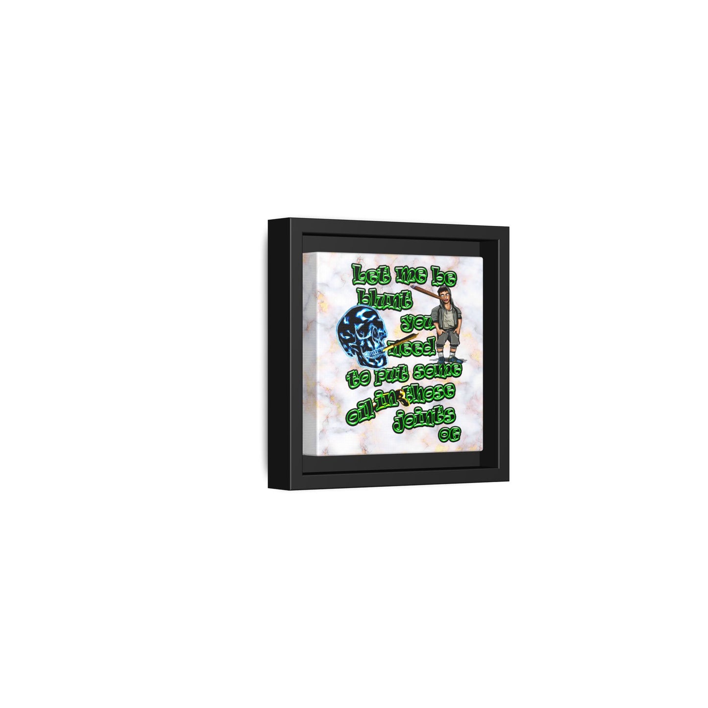 og - framed canvas art (white marble)