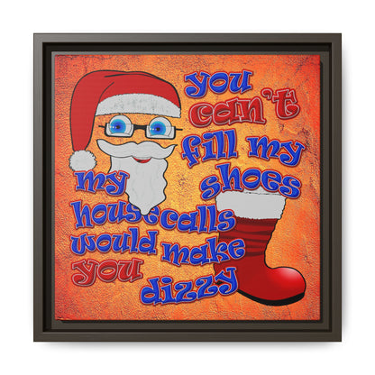 santa's shoes - framed canvas art (burnt orange)
