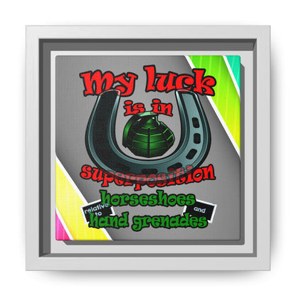 my luck - framed canvas art (rainbow split)