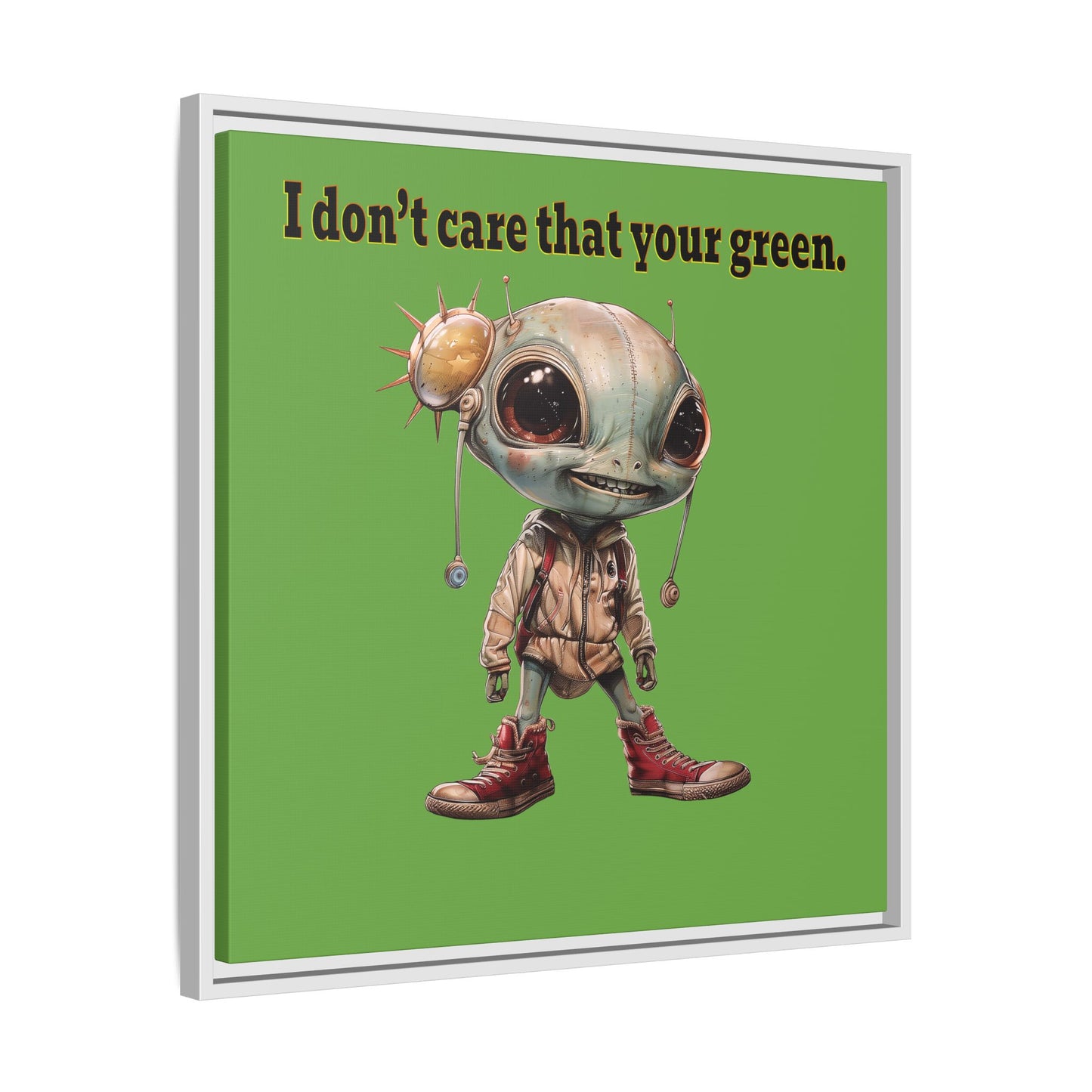 I don't care that your green - framed canvas art (green)