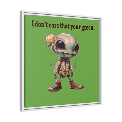 I don't care that your green - framed canvas art (green)