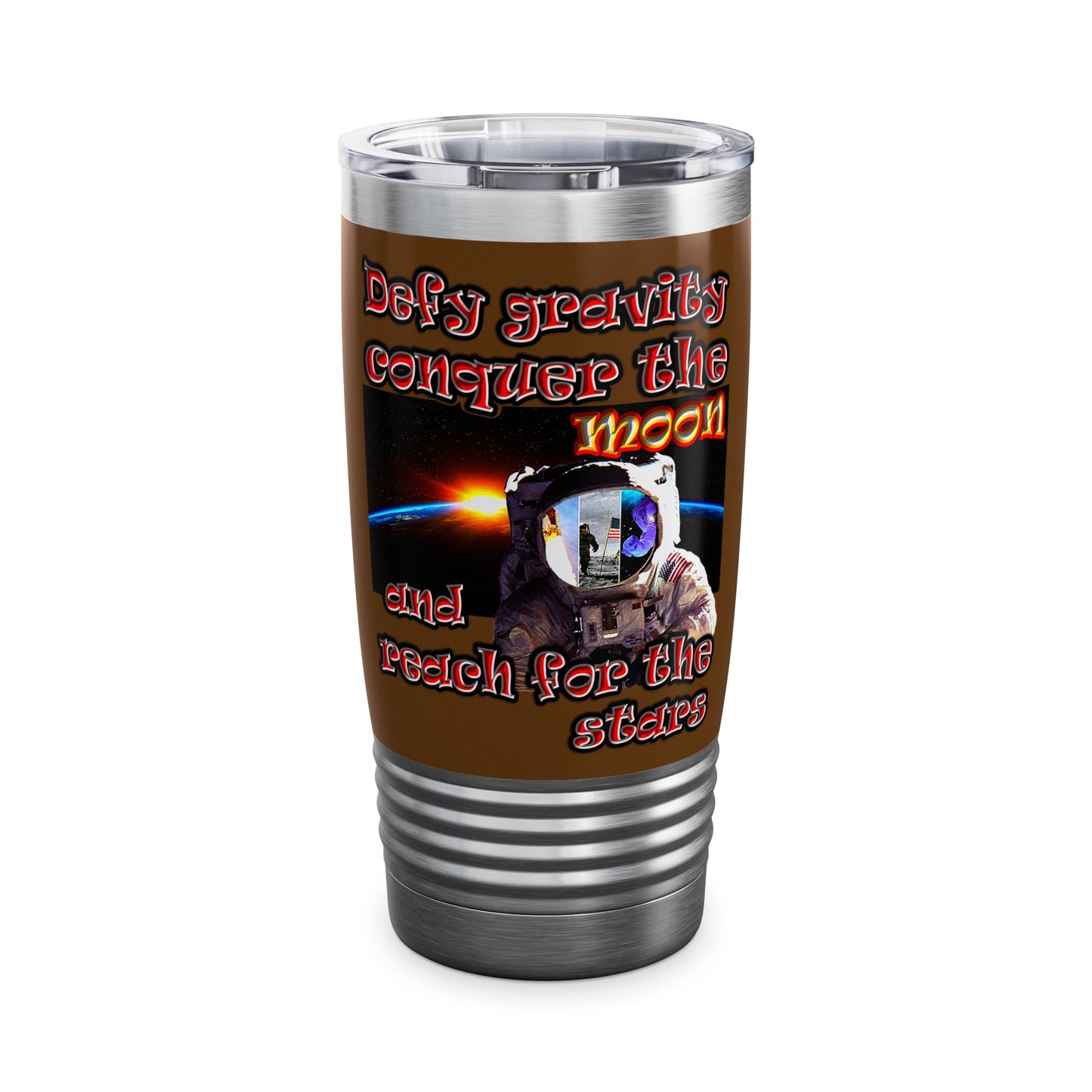 defy conquer reach - Ringneck Tumbler, 20oz (brown)