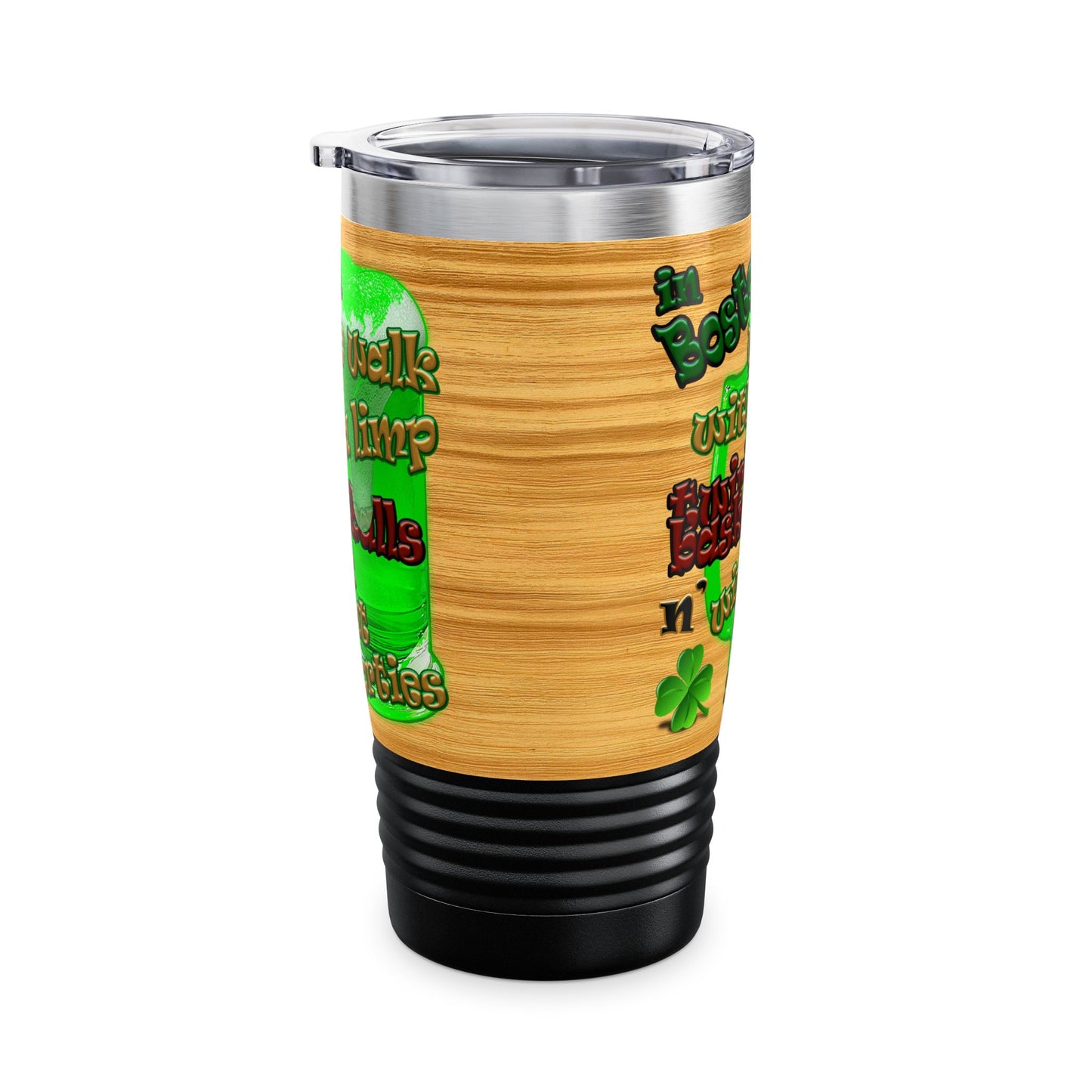 celtics logo - Ringneck Tumbler, 20oz (butterscotch wood finish)