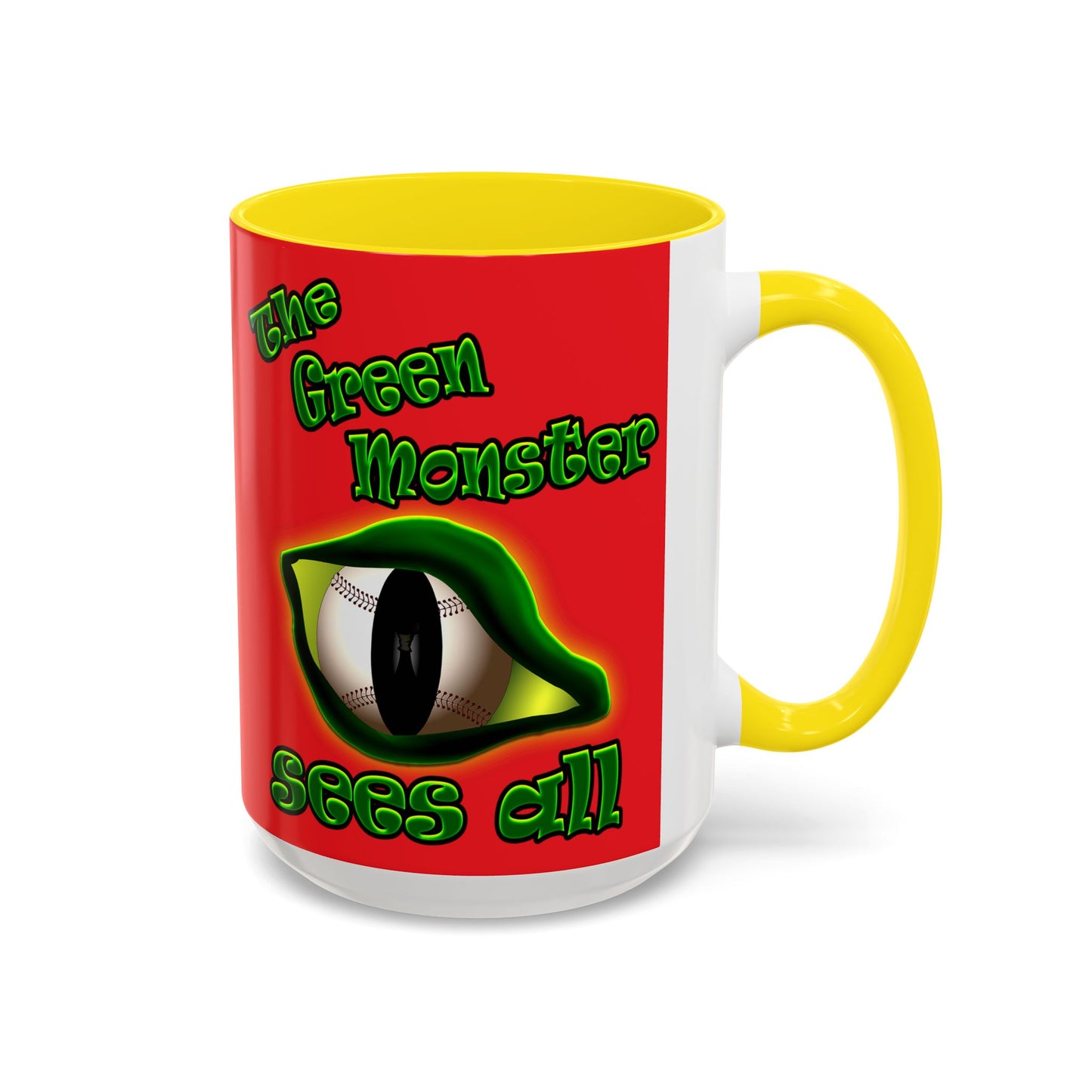 green monster - Accent Mug (red)