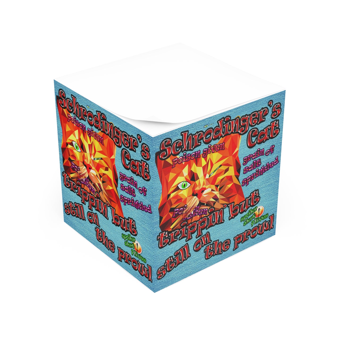 schrodinger's cat - note cube (faded blue)