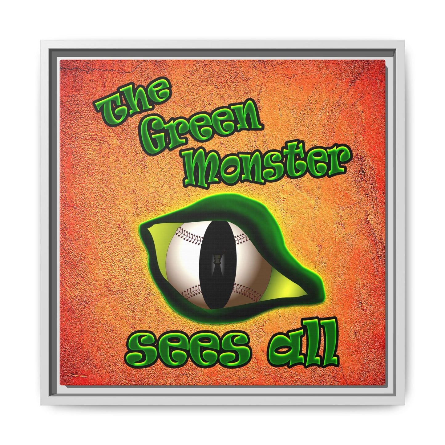 green monster - framed canvas art (burnt orange)