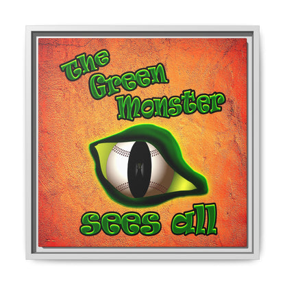 green monster - framed canvas art (burnt orange)