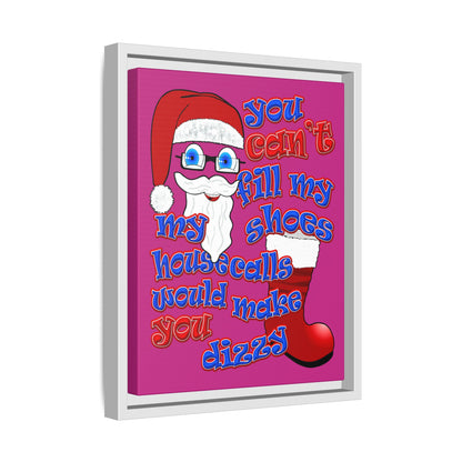 santa's shoes - framed canvas art (pink)
