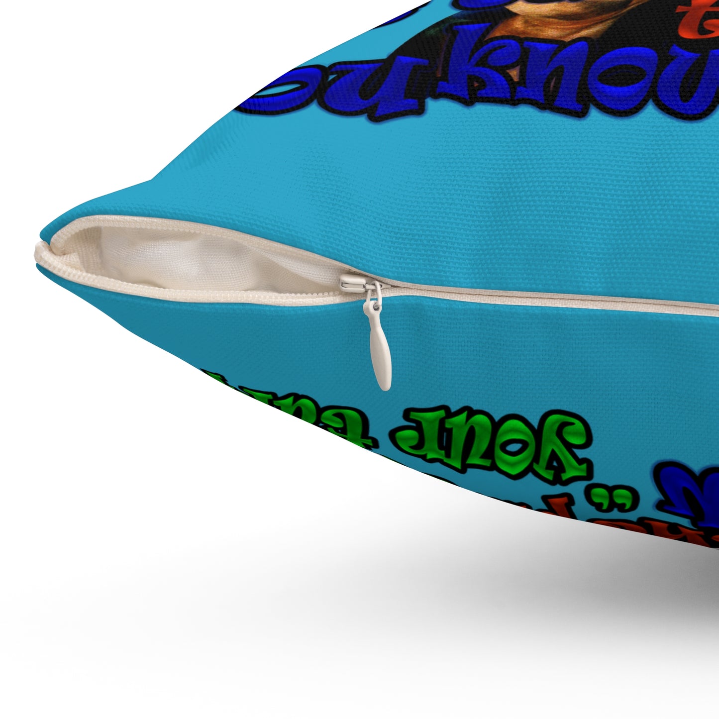 high noon - Spun Polyester Square Pillow - (turquoise)