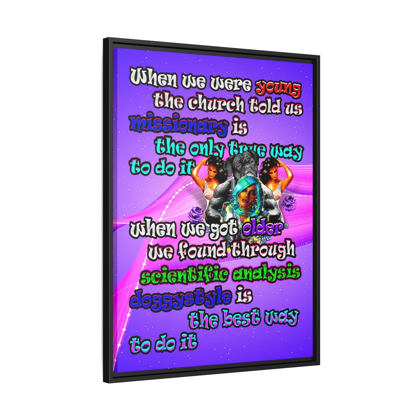 doggystyle - framed canvas art (purple-pink wave)