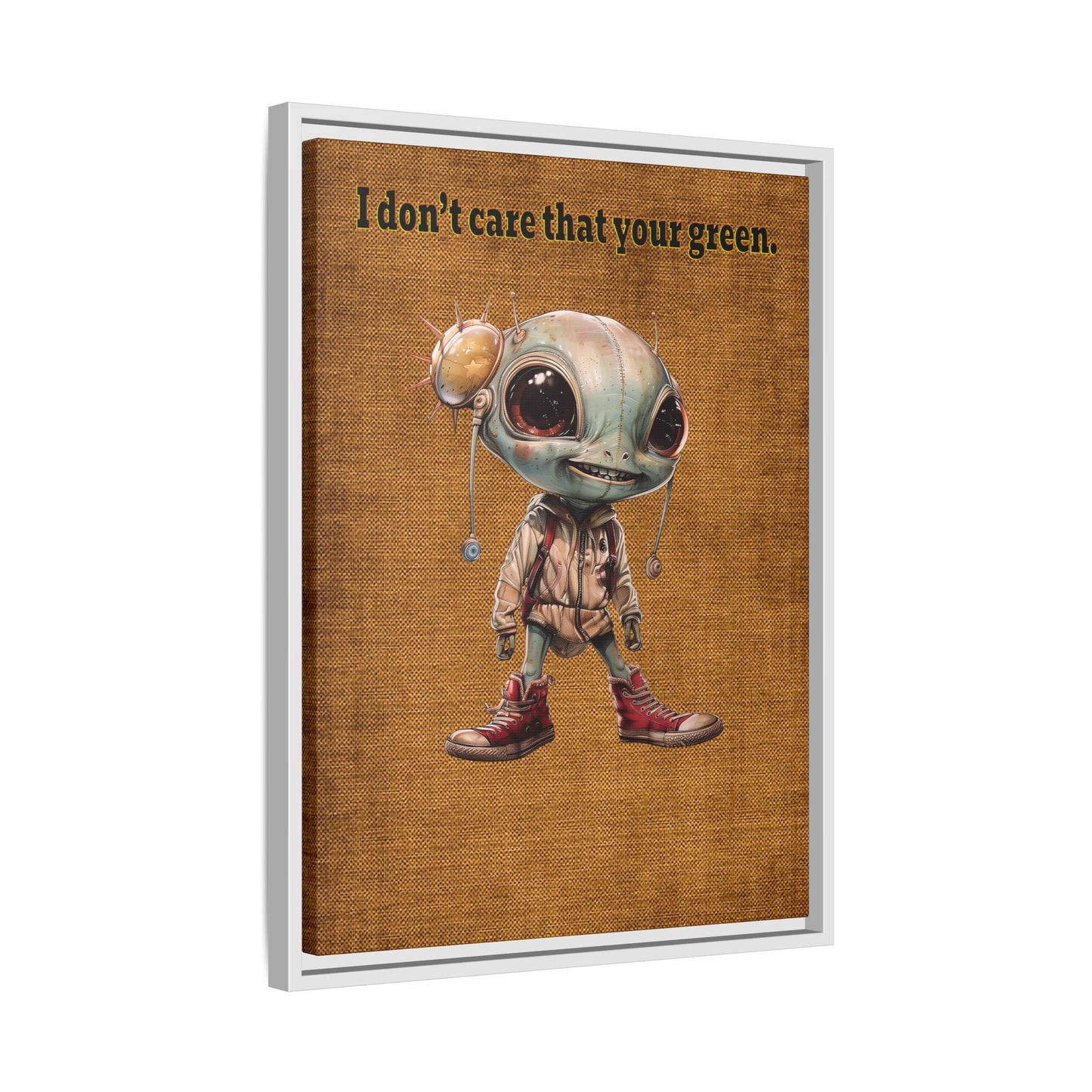 I don't care that your green - framed canvas art (brown papyrus)