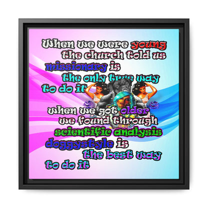 doggystyle - framed canvas art (light blue-pink wave)