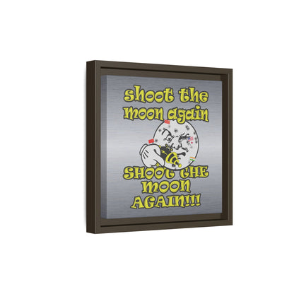 shoot the moon again - framed canvas art (brushed nickel)