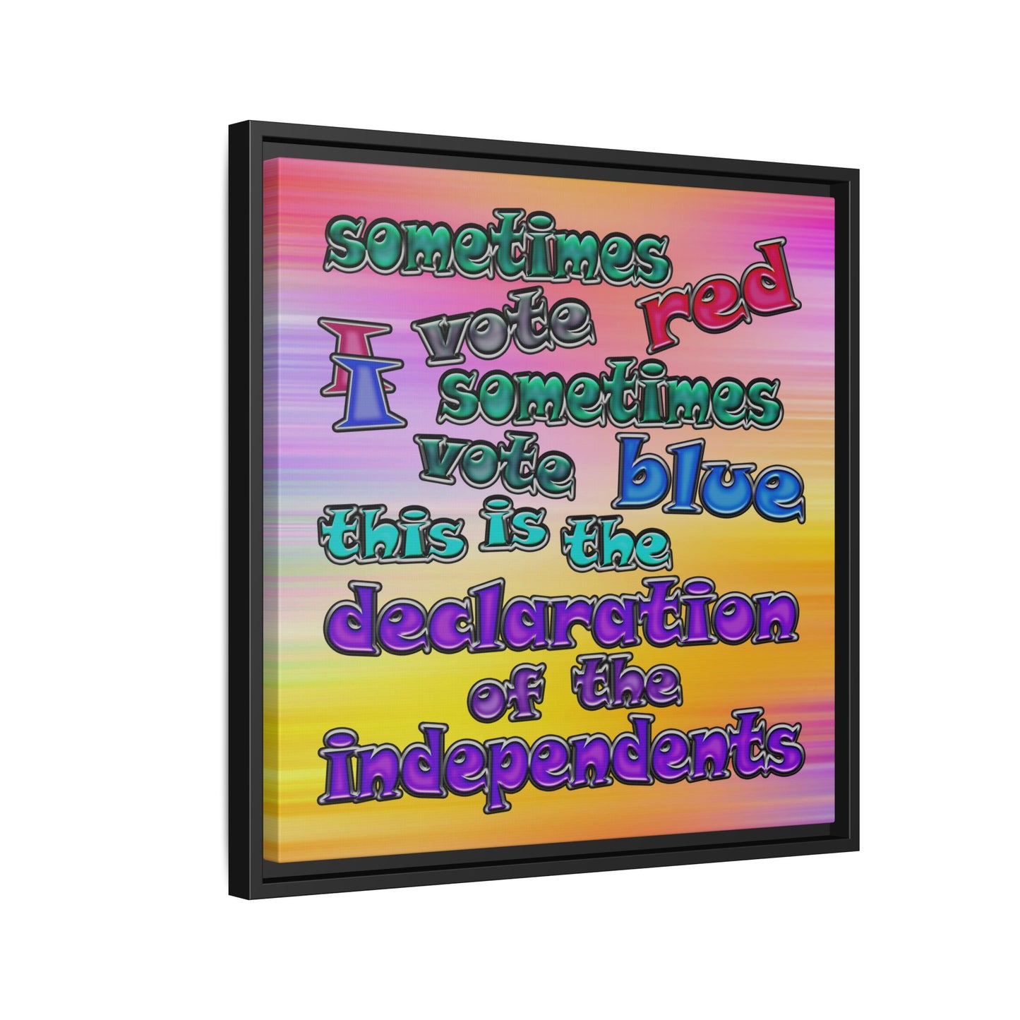 declaration of the independents - framed canvas art (color blur)