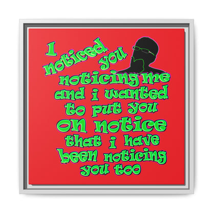 noticed you noticing - framed canvas art (red)