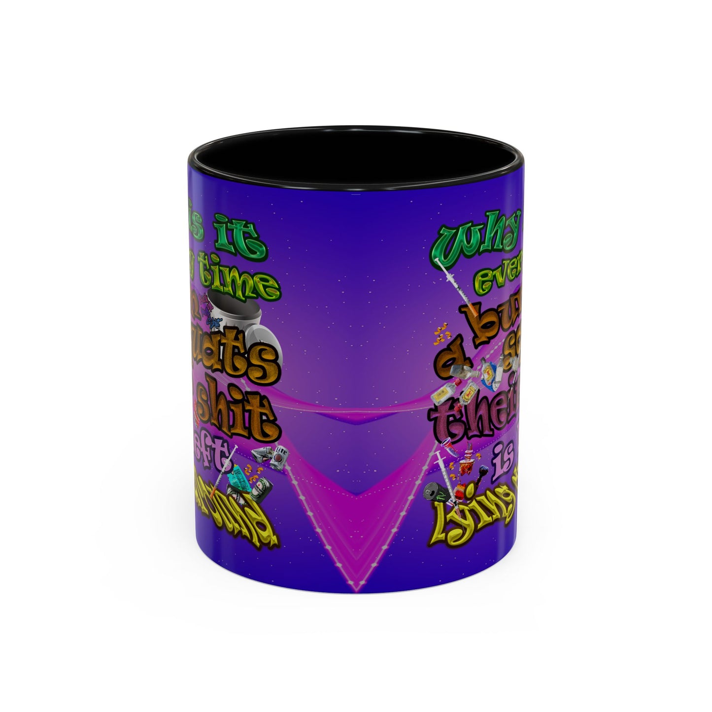 the bum's shit - Accent Mug (purple-pink wave)