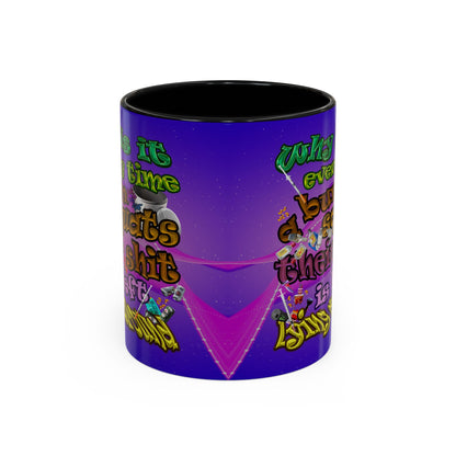 the bum's shit - Accent Mug (purple-pink wave)