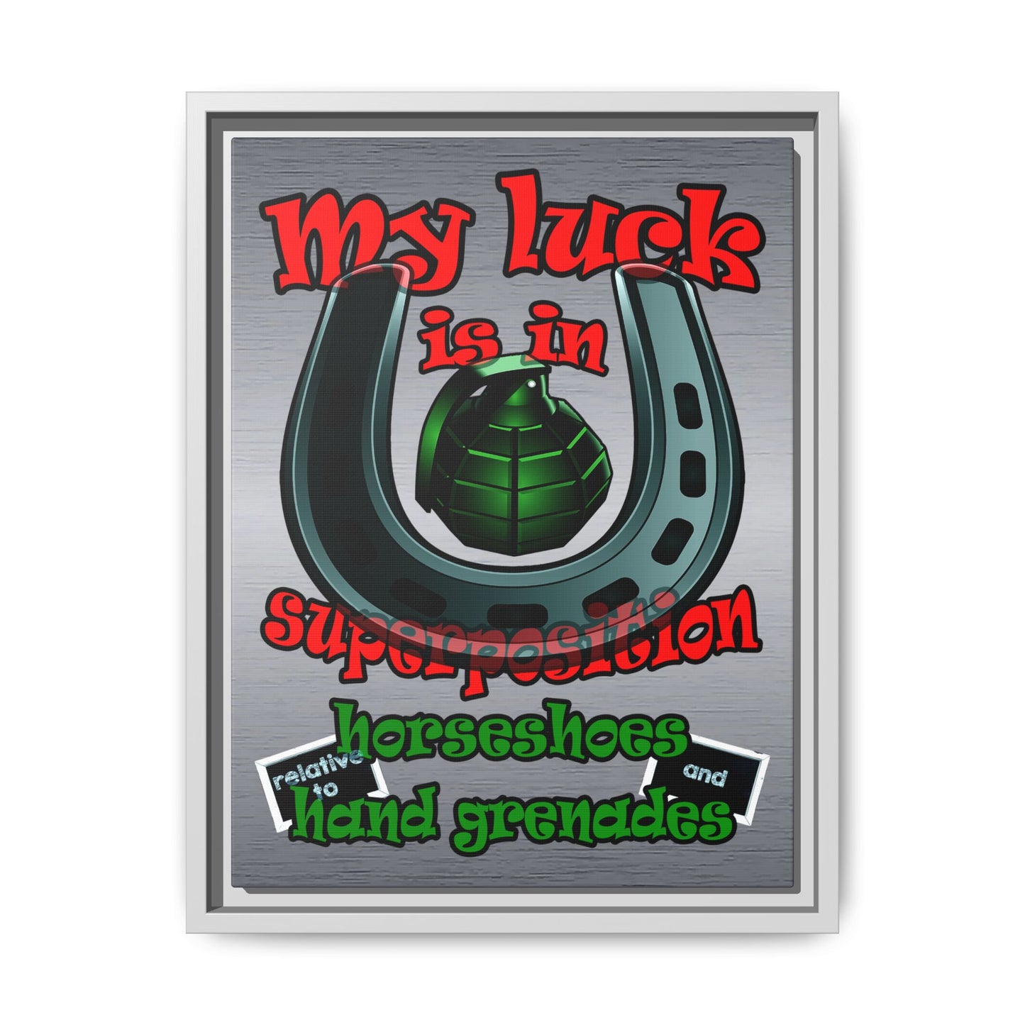 my luck - framed canvas art (brushed nickel)