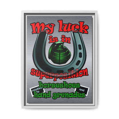my luck - framed canvas art (brushed nickel)