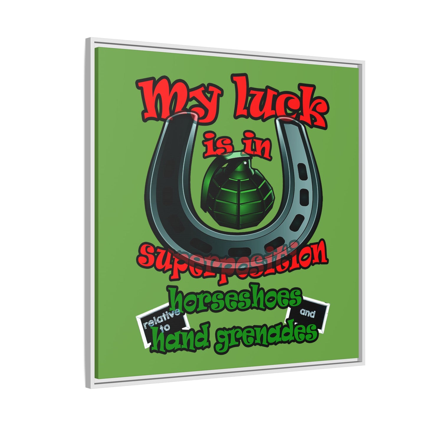 my luck - framed canvas art (green)