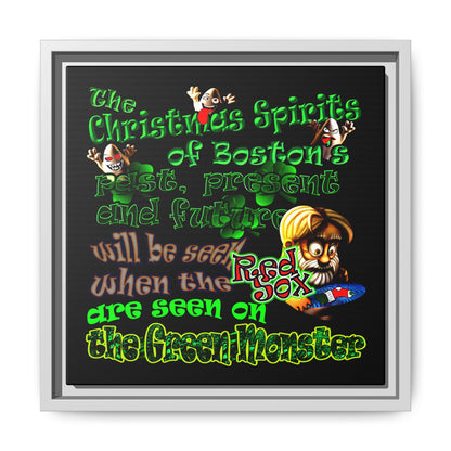 christmas spirits of boston - framed canvas art (black)