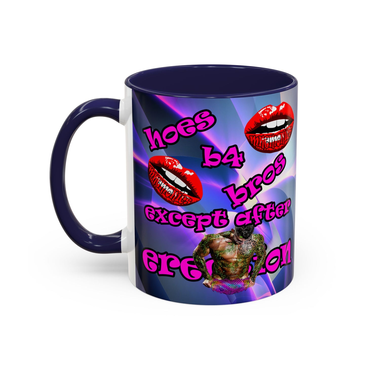 hoes b4 bros - Accent Mug (grey-pink wave)