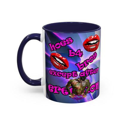hoes b4 bros - Accent Mug (grey-pink wave)