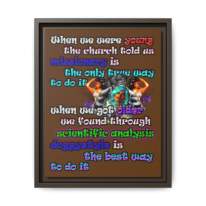 doggystyle - framed canvas art (brown)