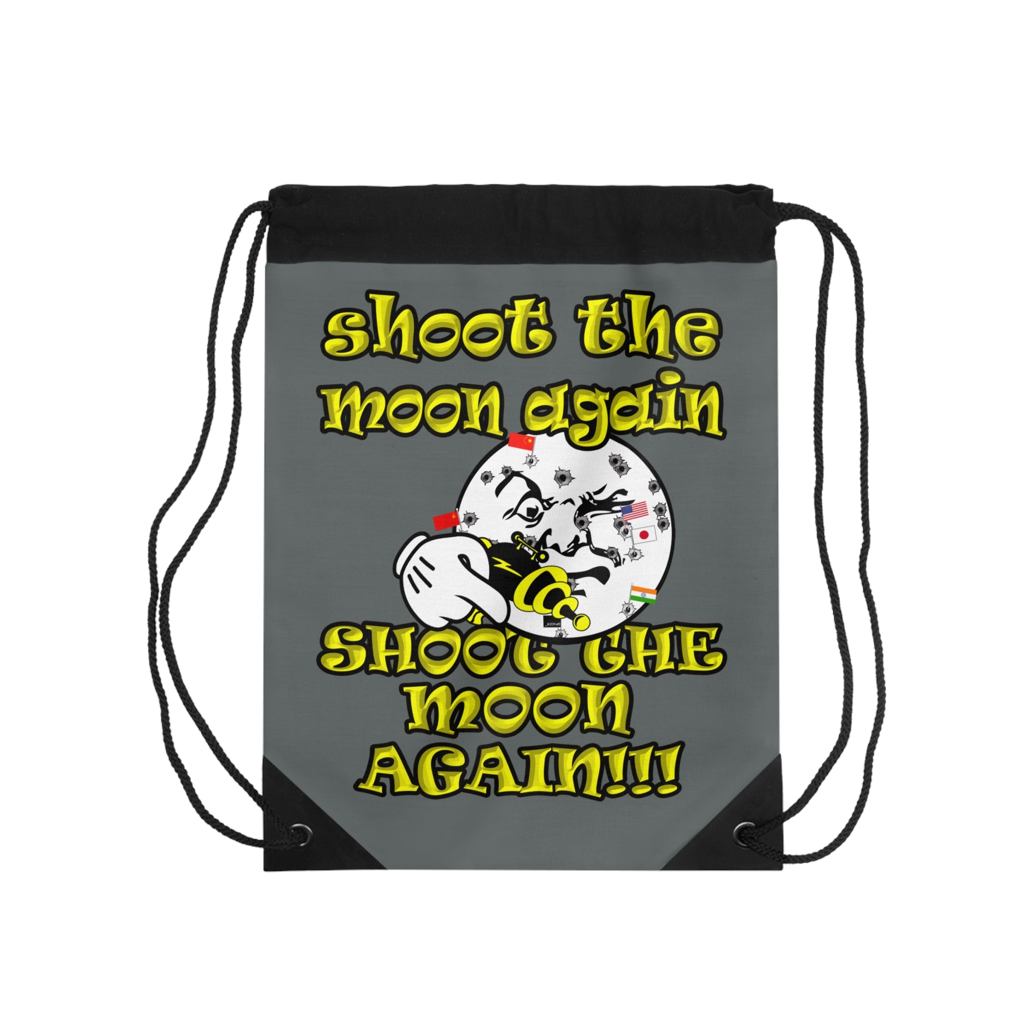 shoot the moon again - Drawstring Bag (dark grey)