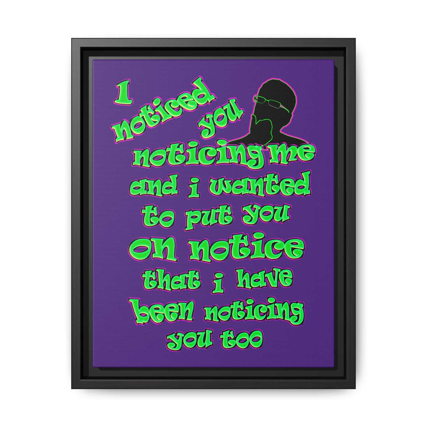 noticed you noticing - framed canvas art (purple)