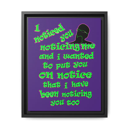 noticed you noticing - framed canvas art (purple)