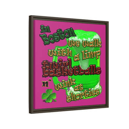 celtics logo - framed canvas art (pink)