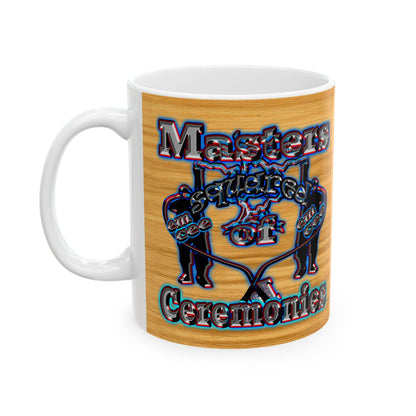 em cee squared - White Mug (butterscotch wood finish)