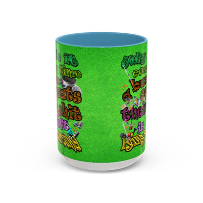 the bum's shit - Accent Mug (green turf)