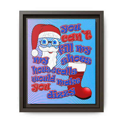 santa's shoes - framed canvas art (light blue-purple wave)