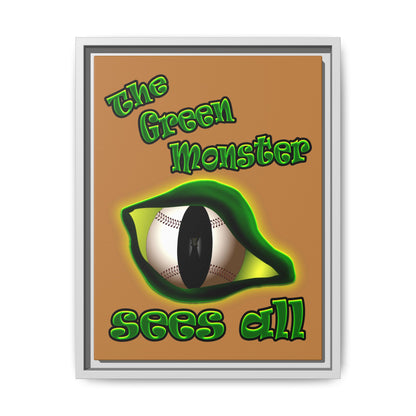 green monster - framed canvas art (light brown)