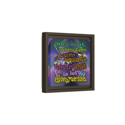 the bum's shit - framed canvas art (grey-pink wave)