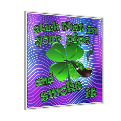 stick that in your pipe and smoke it - framed canvas art (purple wave)